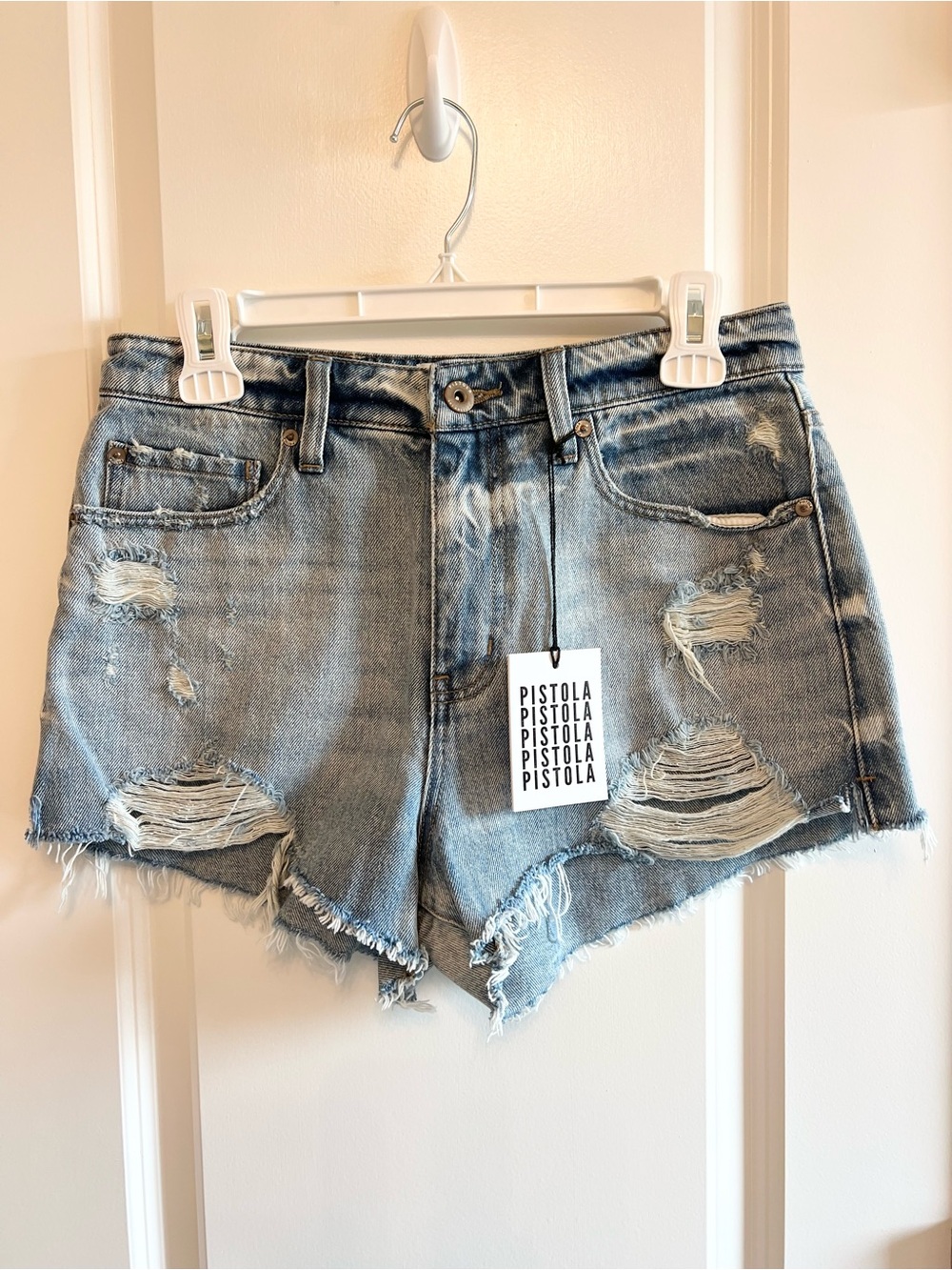 NWT PISTOLA Nova high rise relaxed cut off shorts